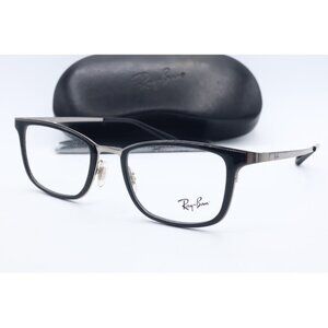 Ray Ban RB 6373M 2502 Gunmetal Rectangle Eyeglasses Clear Lenses 52mm